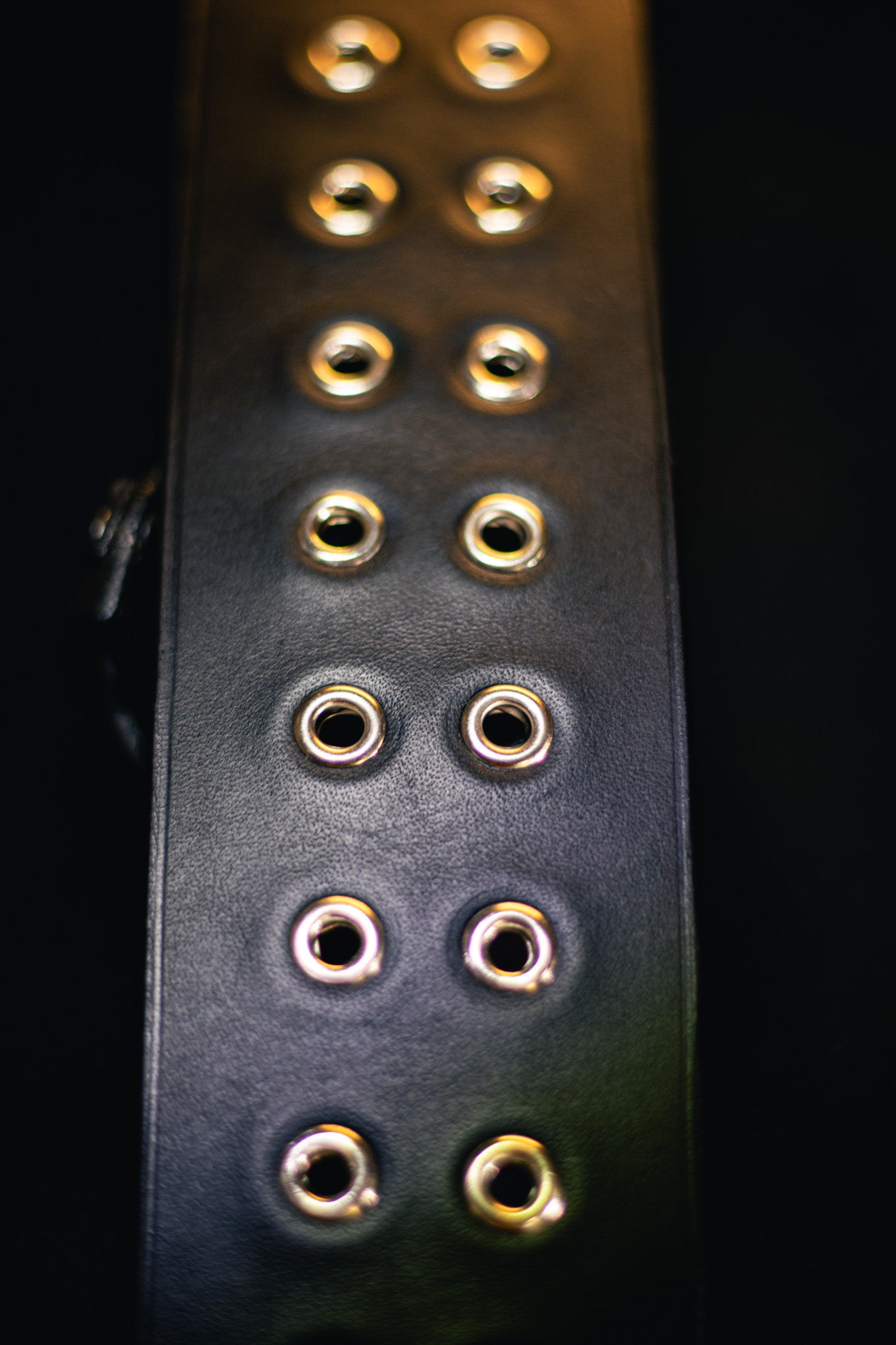 Sangle de guitare en cuir - Finition noire mate