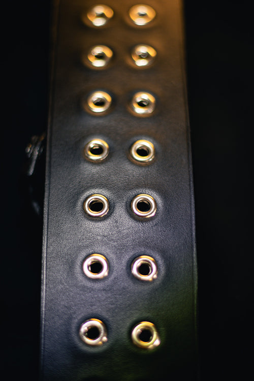 Sangle de guitare en cuir - Finition noire mate