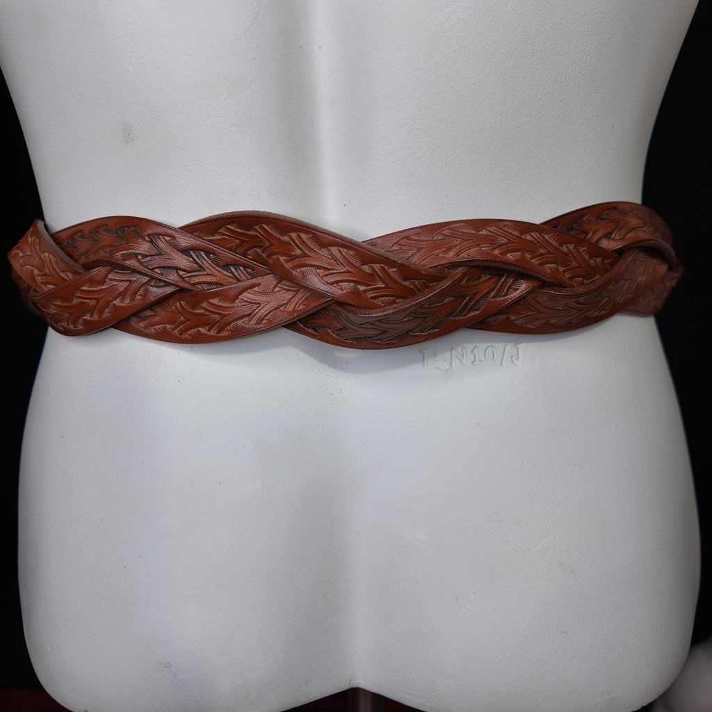 Ceinture en cuir tannage végétal repoussée main – Noyer | RODEN