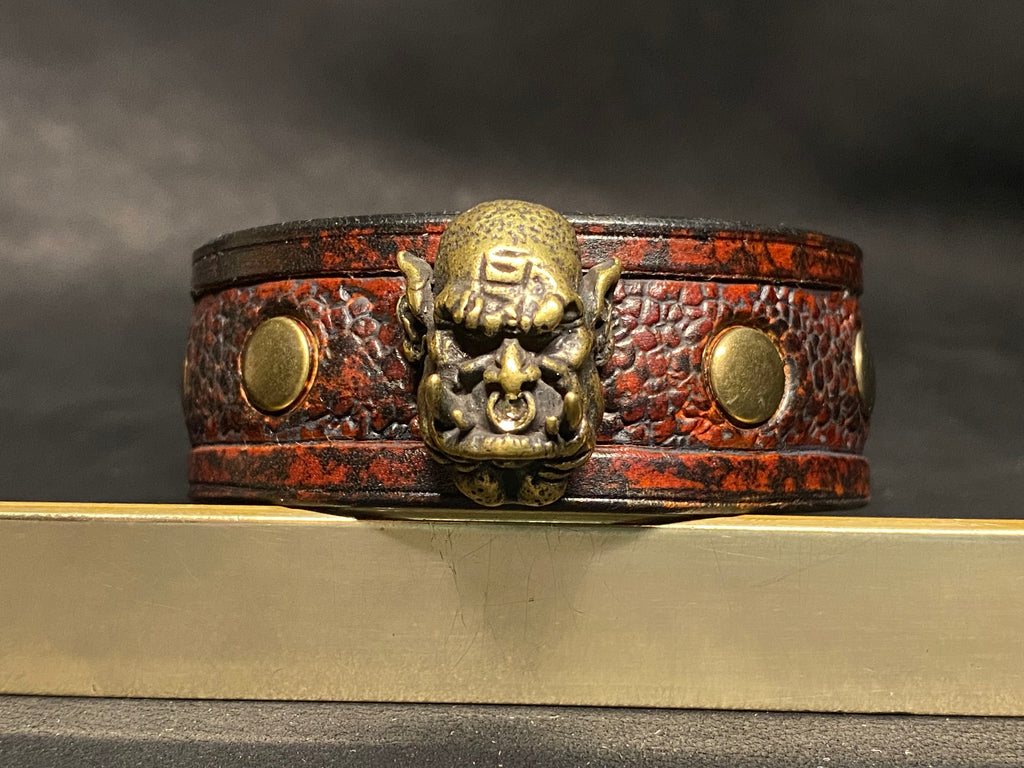 Bracelet en cuir Orc Noyer - Patine ombrée