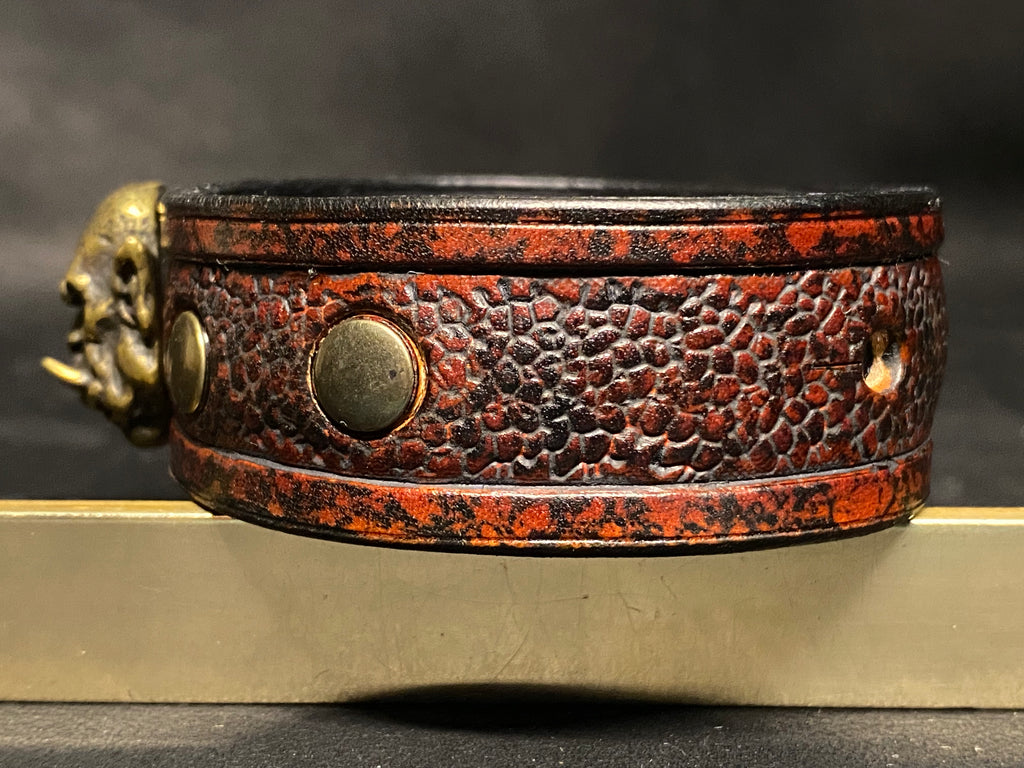 Bracelet en cuir Orc Noyer - Patine ombrée