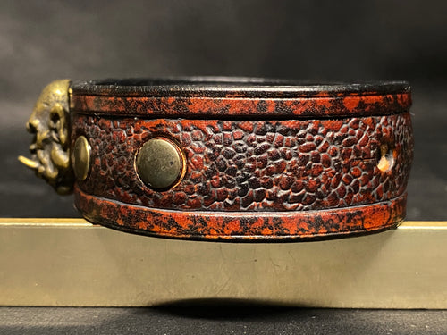 Bracelet en cuir Orc Noyer - Patine ombrée